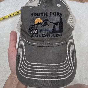 South Fork Colorado Trucker Hat Paramount Apparel Mesh‎ Back Gray Snapback Cap